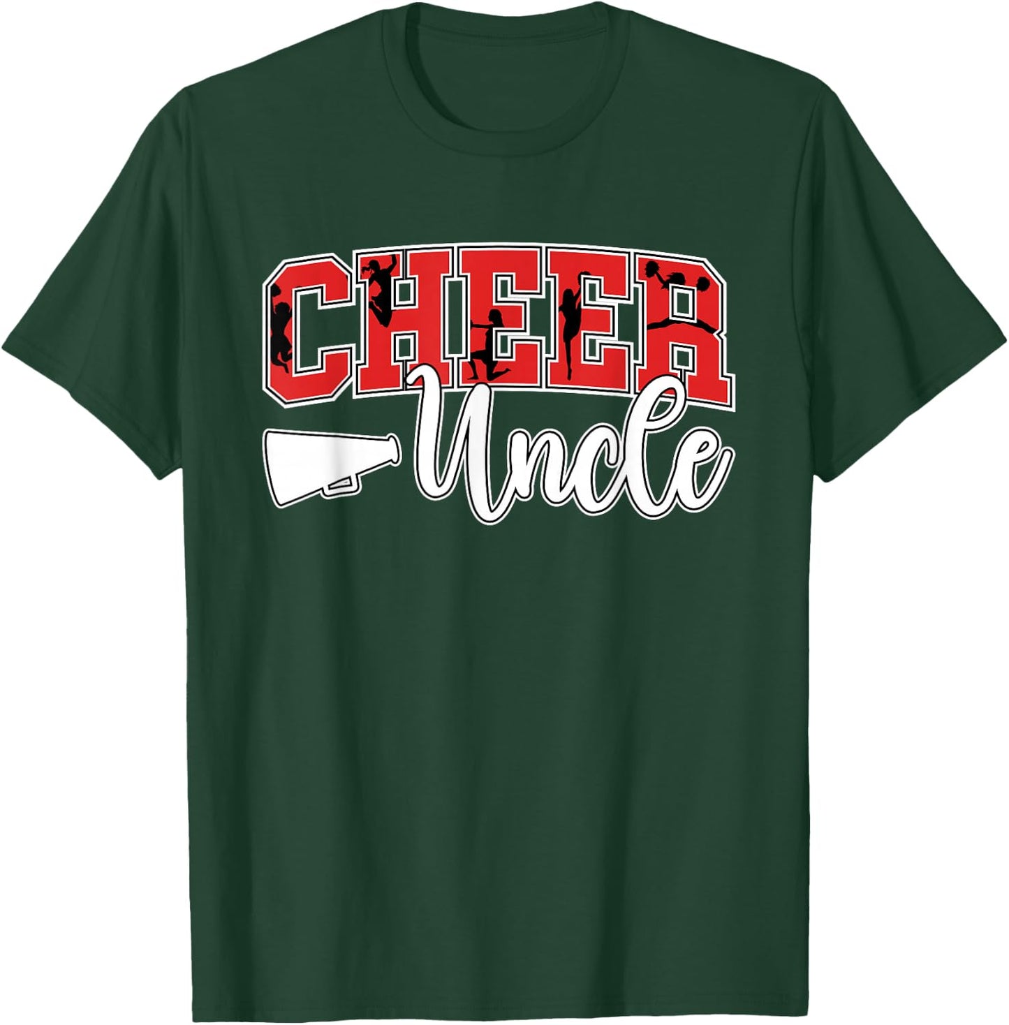 Proud Cheer Uncle On Father's Day Men's Cheerleader Uncle Black Small T-Shirt - T-Shirt | Forest