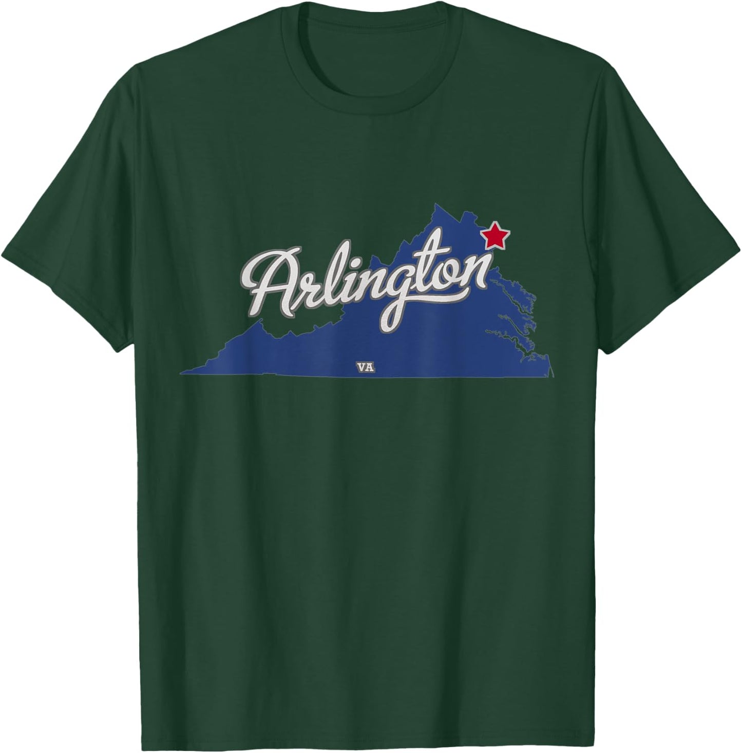 Arlington Virginia VA Map T-Shirt - T-Shirt | Forest