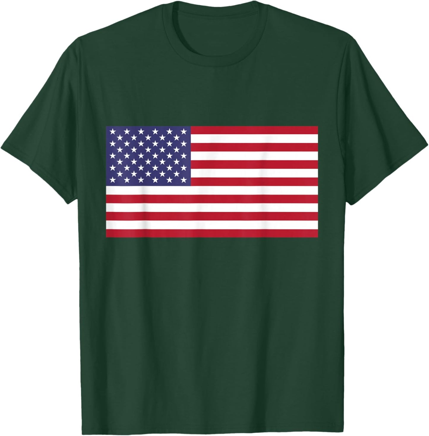 American Flag Cool Patriotic USA Flags Men Women T-Shirt - T-Shirt | Forest