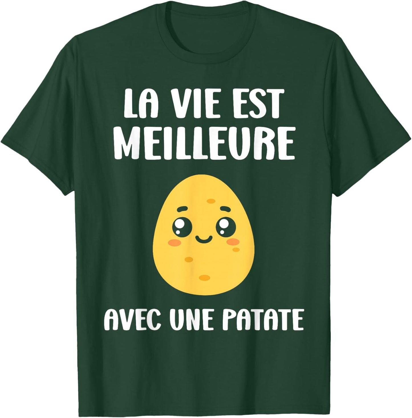 Funny cute potatoes Life is better with a potato , Black, S T-Shirt - T-Shirt | Forest