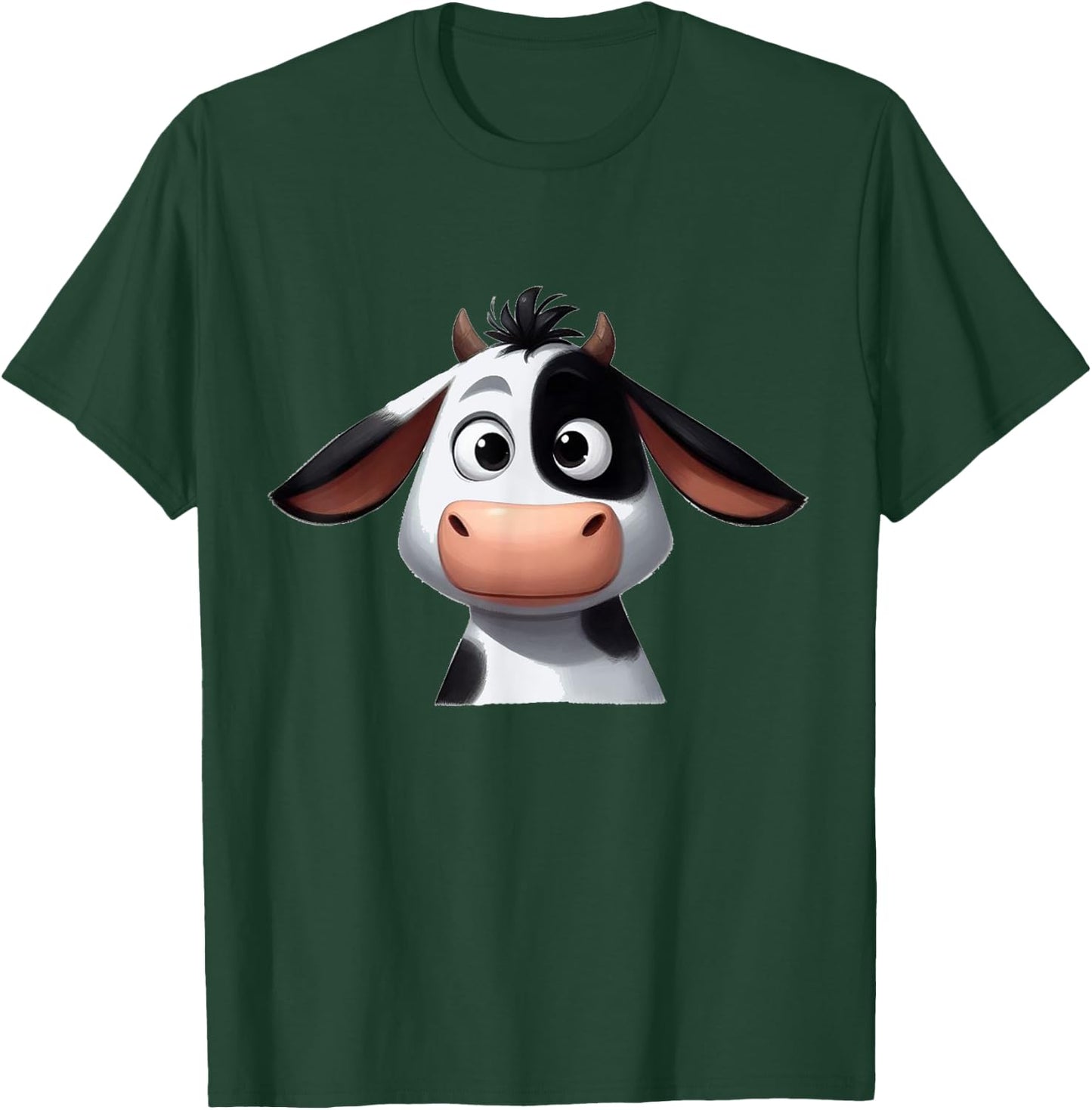 Kuh lustig süß niedlich Comic Cartoon Kühe Tiere , black T-Shirt - T-Shirt | Forest