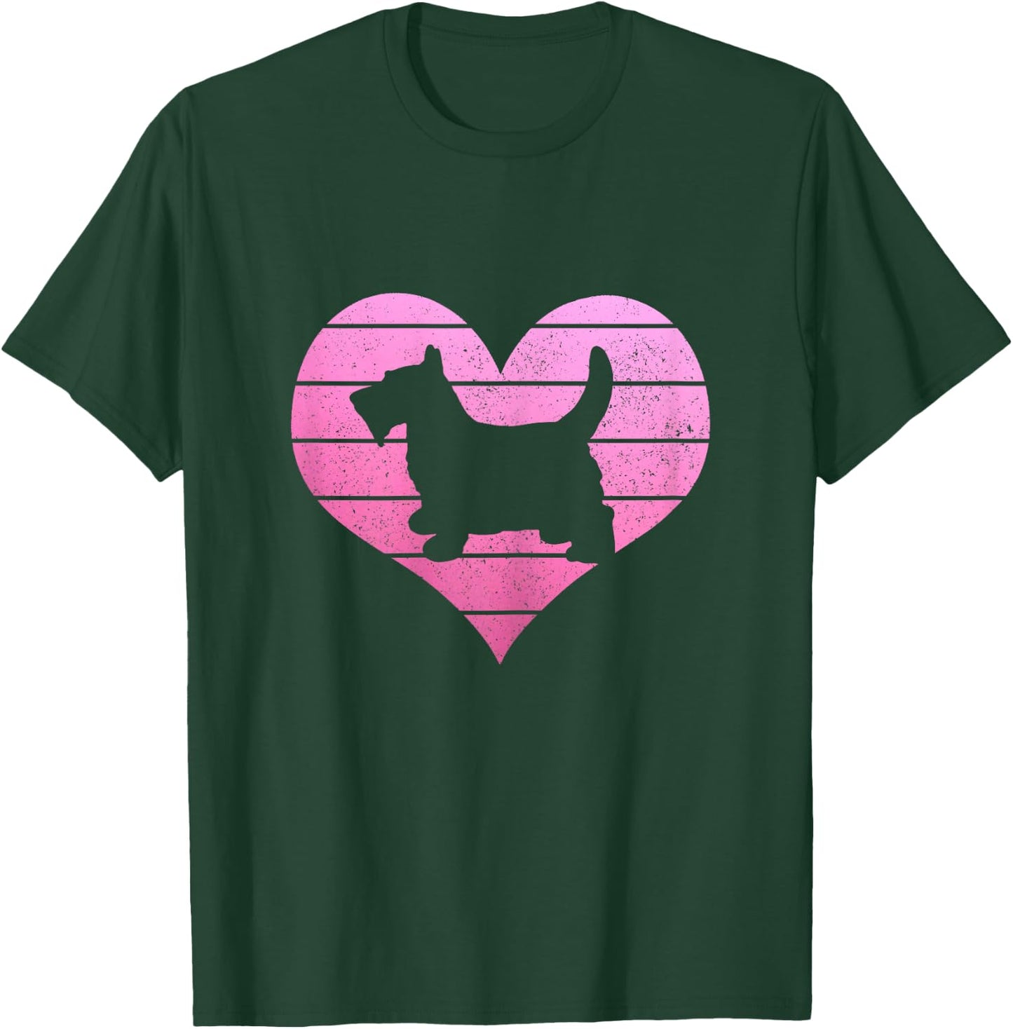 Scottish Terrier Heart Scottie Mom Dad Funny Cute Dog Lover T-Shirt - T-Shirt | Forest