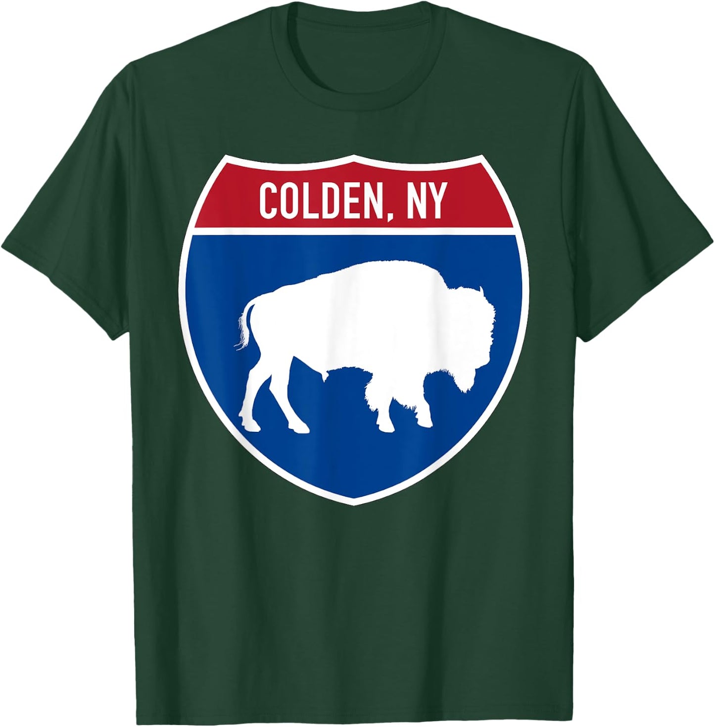 Colden New York Buffalo NY Highway Interstate Sign T-Shirt - T-Shirt | Forest