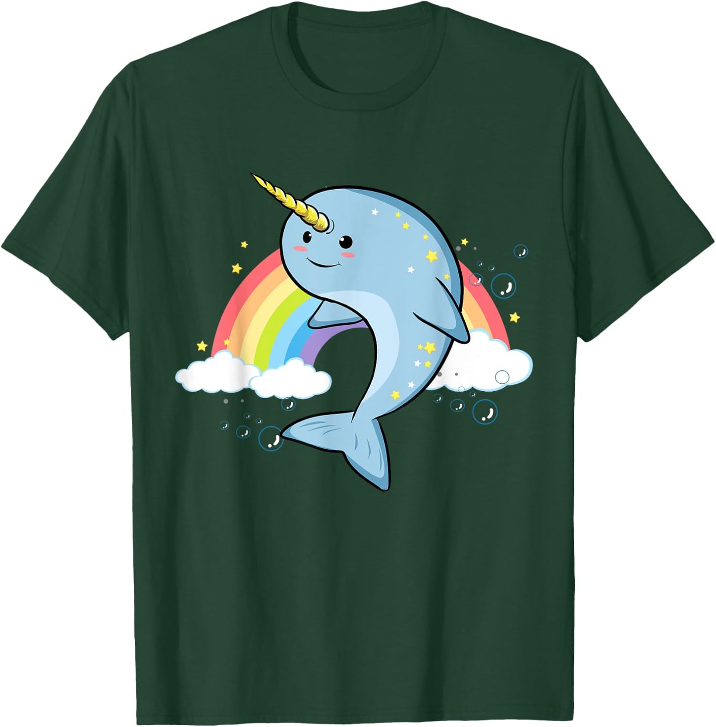 Funny Narwhal Unicorn of the Sea Lover Horn Rainbow Kawaii T-Shirt - T-Shirt | Forest
