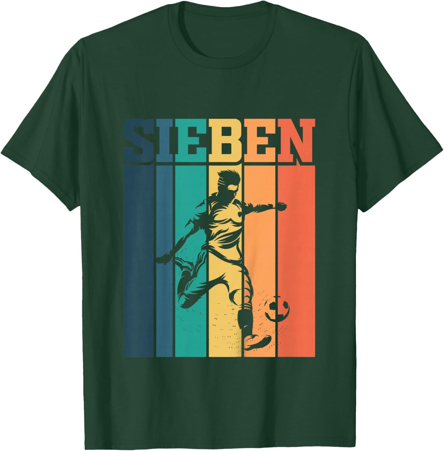 Children's Birthday 7 Years 7th Birthday Football , black T-Shirt - T-Shirt | Forest