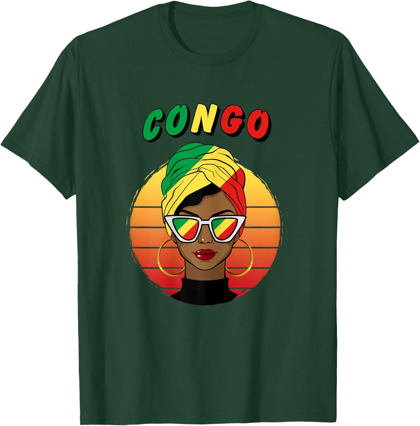 Congo, flag of Congo, girl and woman of Congo T-Shirt - T-Shirt | Forest