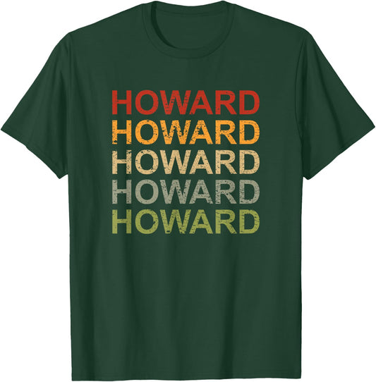Retro Howard Personalised Howard Name Man Howard , black T-Shirt - T-Shirt | Forest