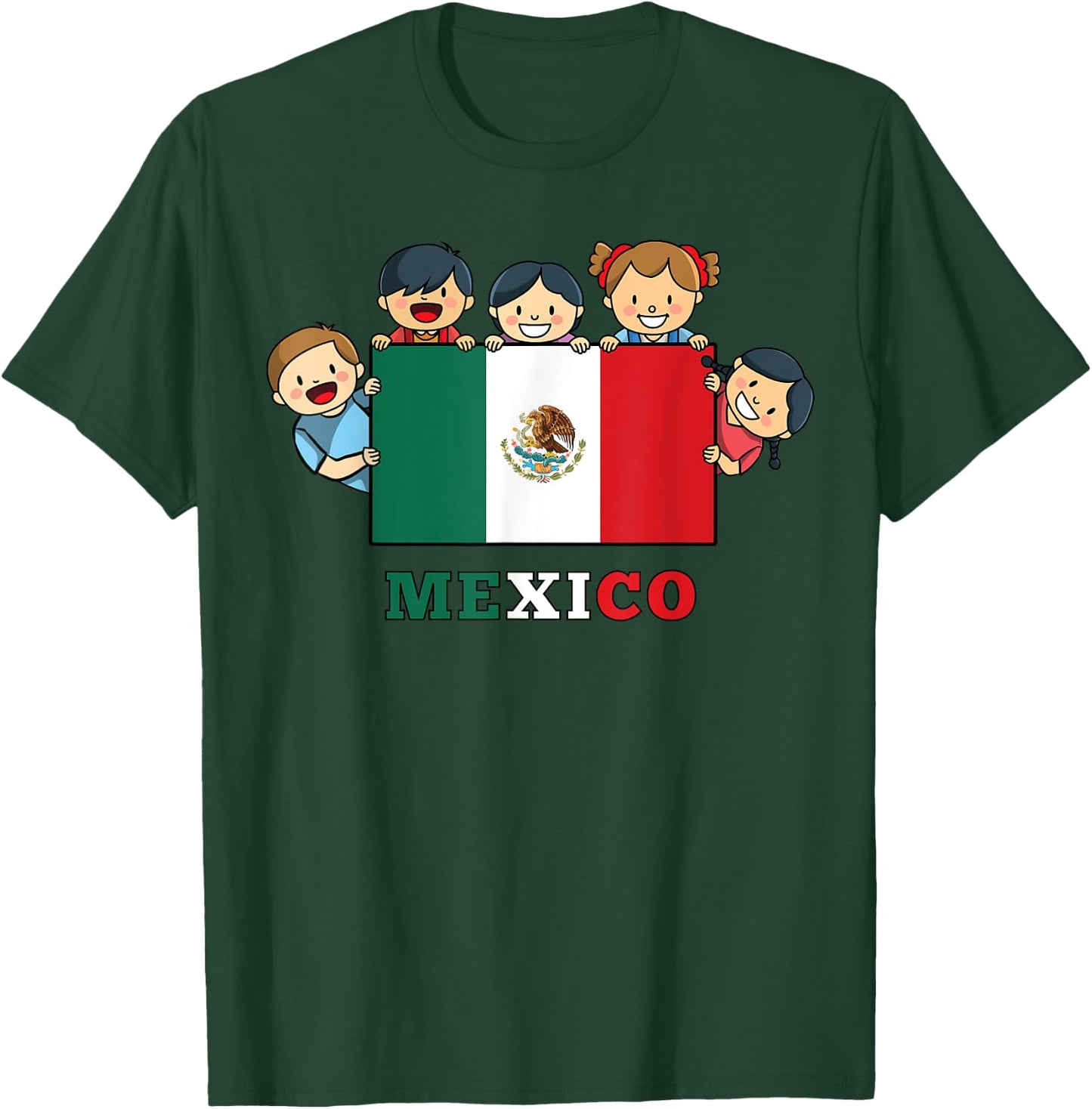 Kids Mexico Flag Hispanic Heritage Month Mexican T-Shirt - T-Shirt | Forest
