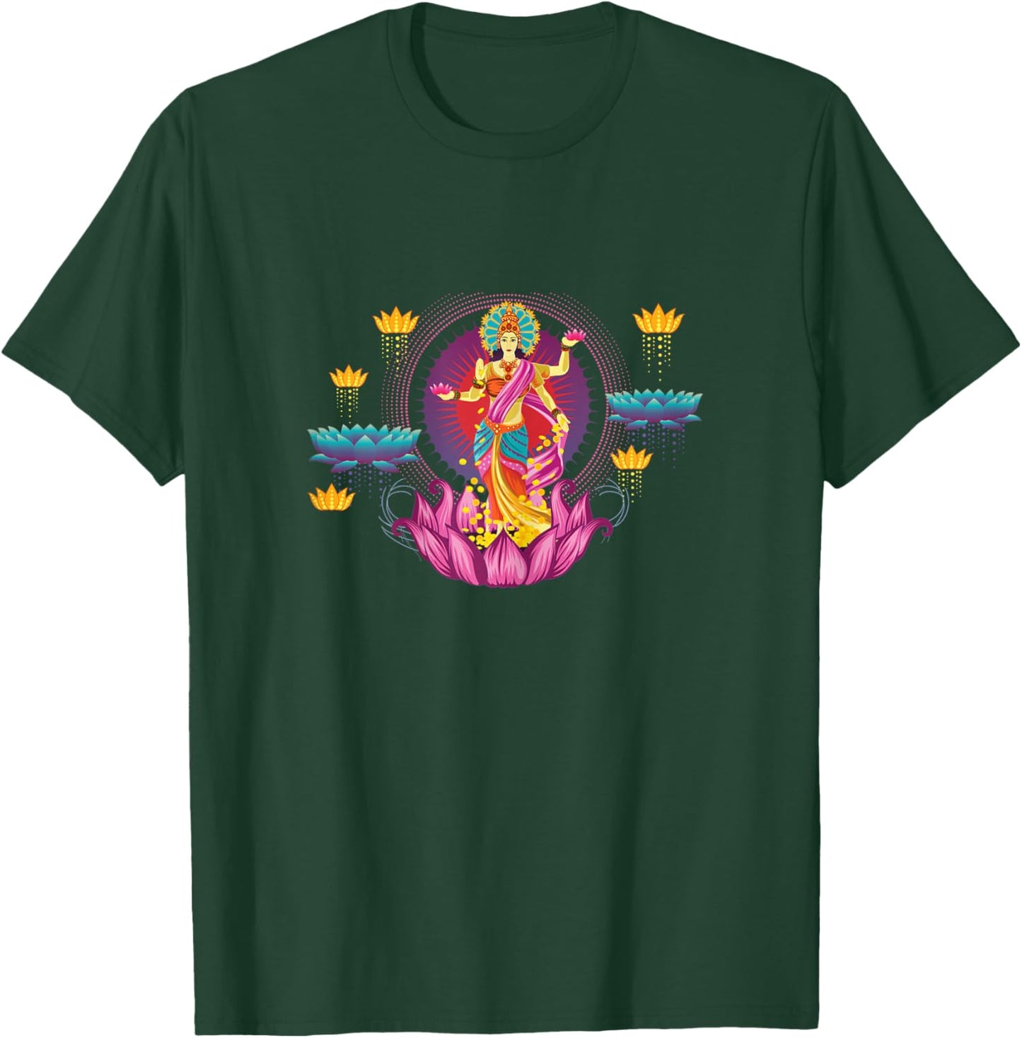 Beautiful Lakshmi Shirt Hindu Goddess of Wealth & Prosperity T-Shirt - T-Shirt | Forest