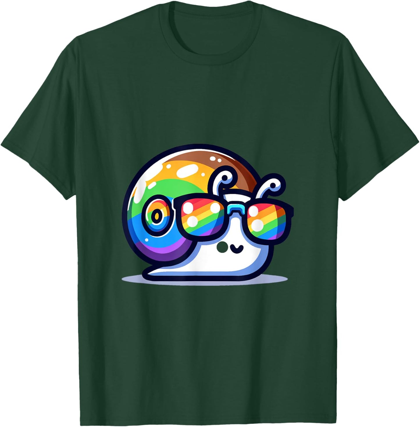 Awesome Rainbow Sunglasses Cute Snail T-Shirt - T-Shirt | Forest