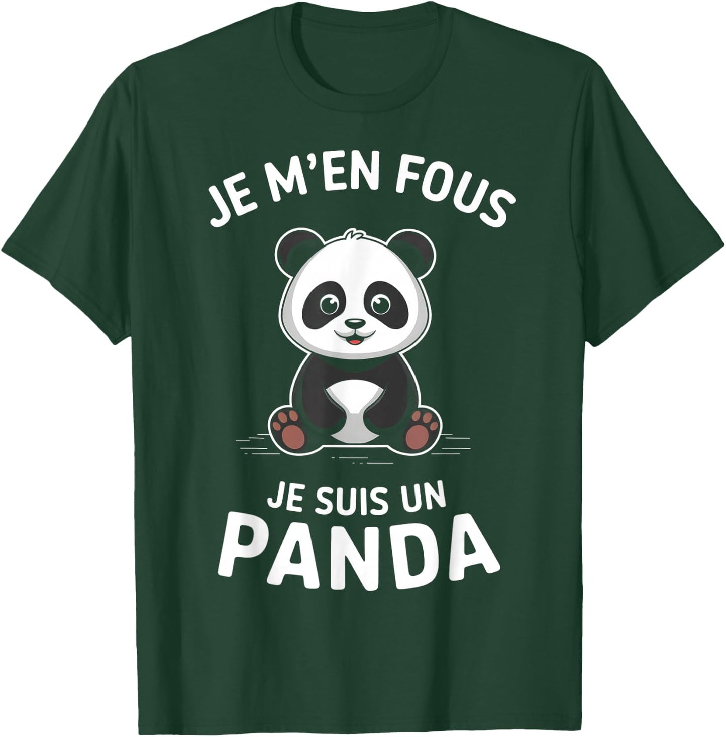 Je M'en Fous Je Suis Un Panda Animal Gift Child Christmas , Black, S T-Shirt - T-Shirt | Forest