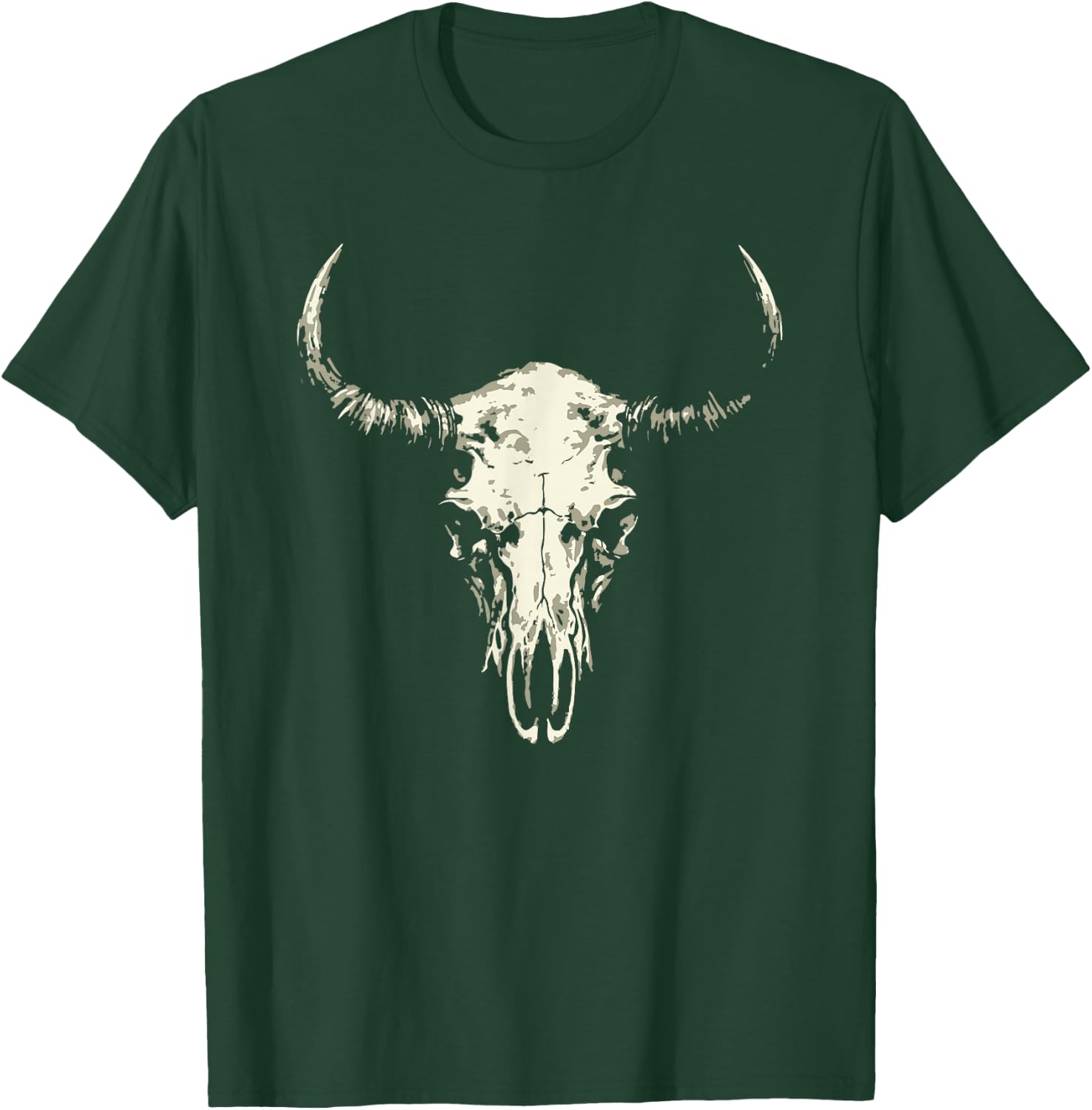 Bison Skull American Buffalo Minimalist Punk Core T-Shirt - T-Shirt | Forest