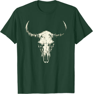 Bison Skull American Buffalo Minimalist Punk Core T-Shirt - T-Shirt | Forest
