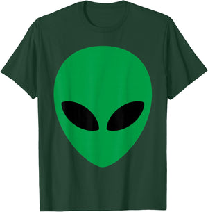 Alien Head Green Alien Grey Shirt T-Shirt - T-Shirt | Forest