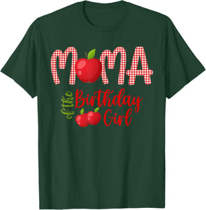 Mama Of The Birthday Girl First Birthday Girl Apple Family T-Shirt - T-Shirt | Forest