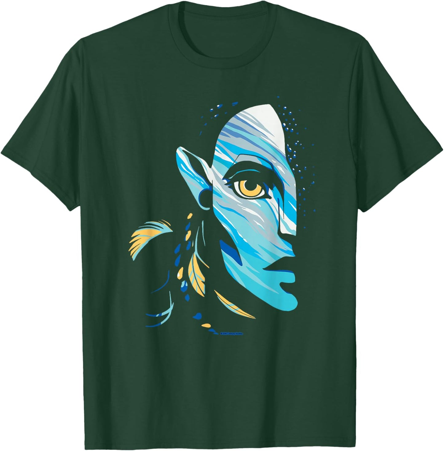 Avatar: The Way of Water Neytiri Na'vi Ocean Half Face , black T-Shirt - T-Shirt | Forest