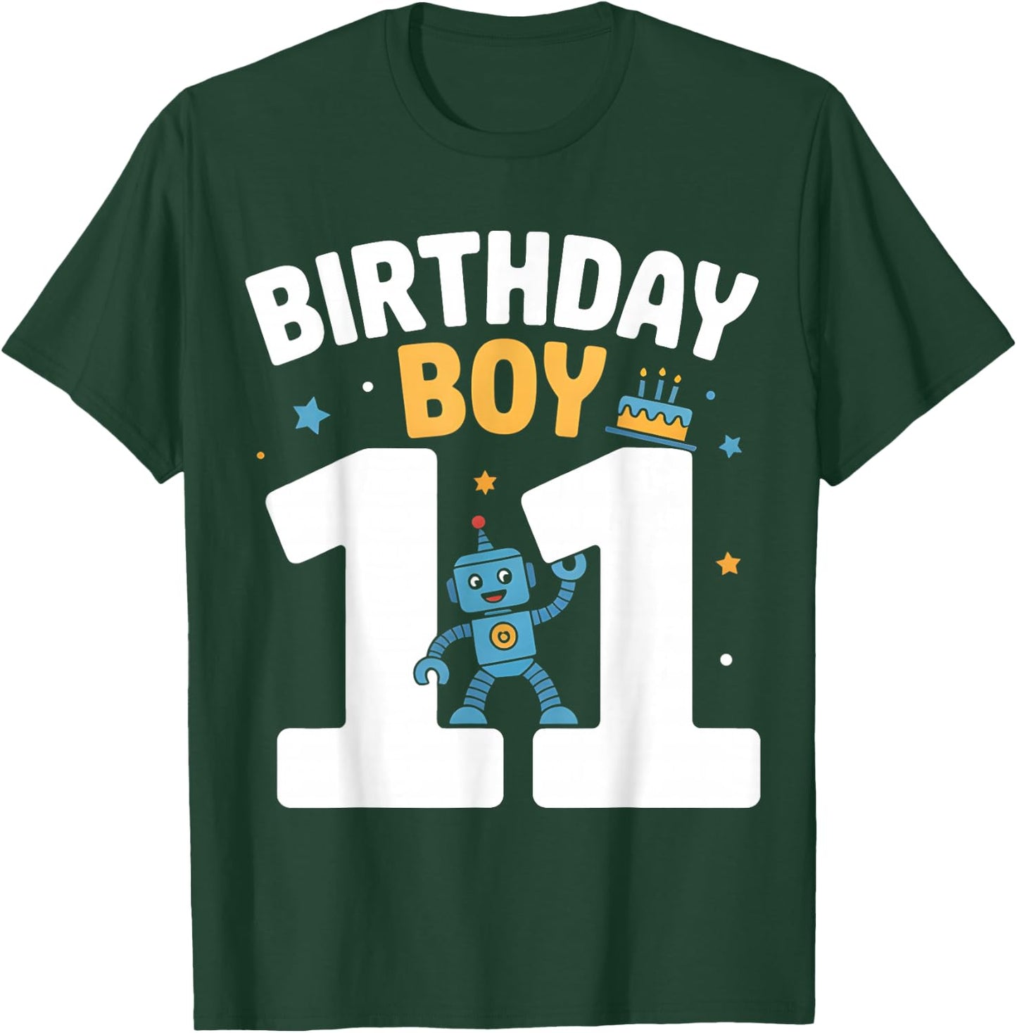 Robotics Birthday Shirt Birthday Boy 11 Years Robot T-Shirt - T-Shirt | Forest