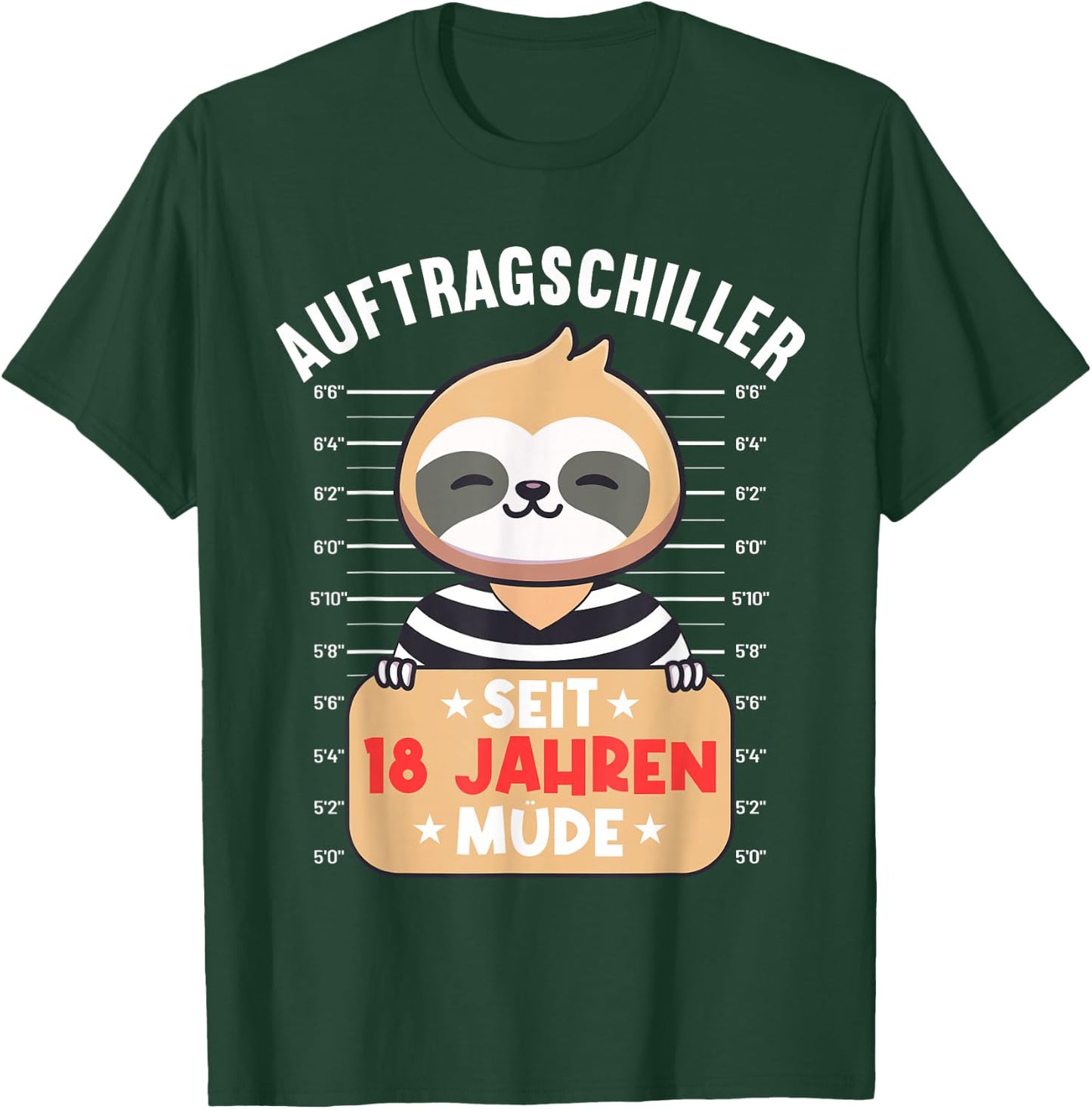 18 Jahre Tired Aufrag Schiller 18th Birthday Sloth T-Shirt - T-Shirt | Forest