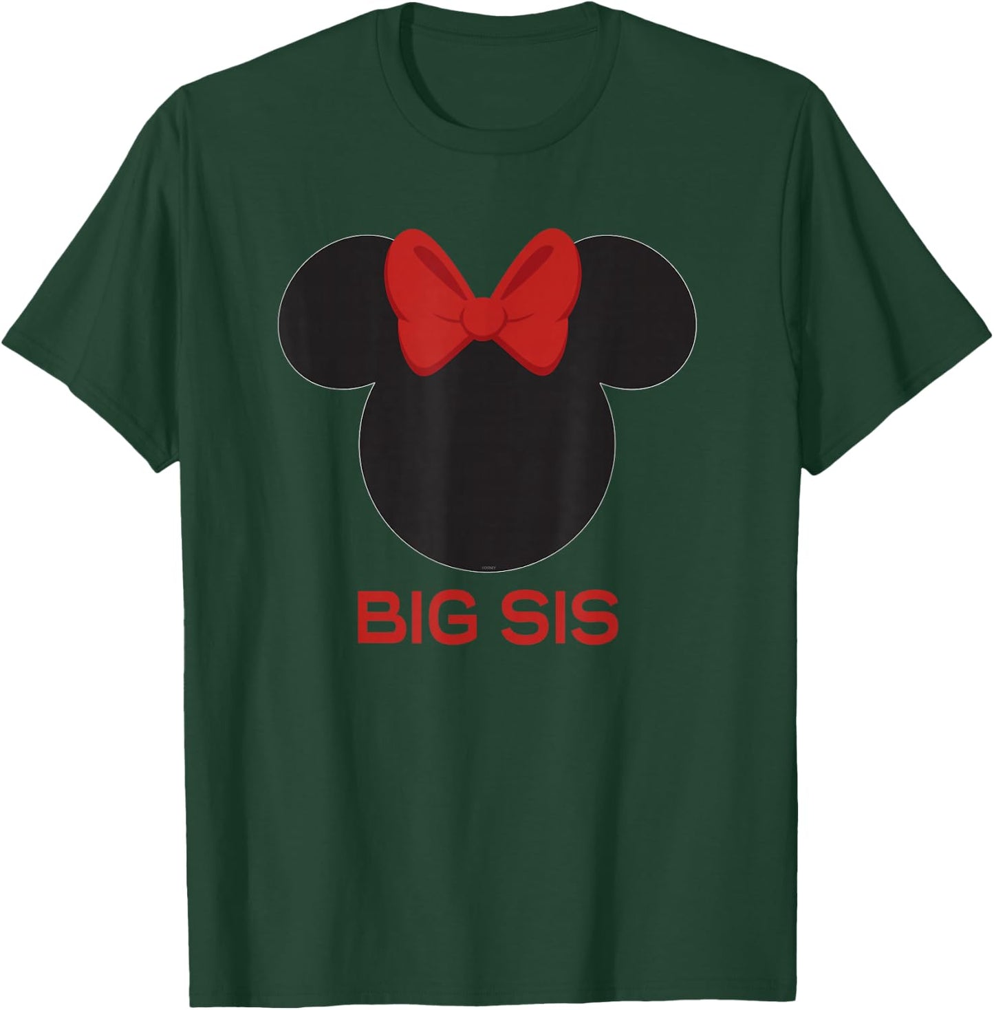 Disney Minnie Mouse Red Bow Icon Big Sis Sister Family T-Shirt - T-Shirt | Forest