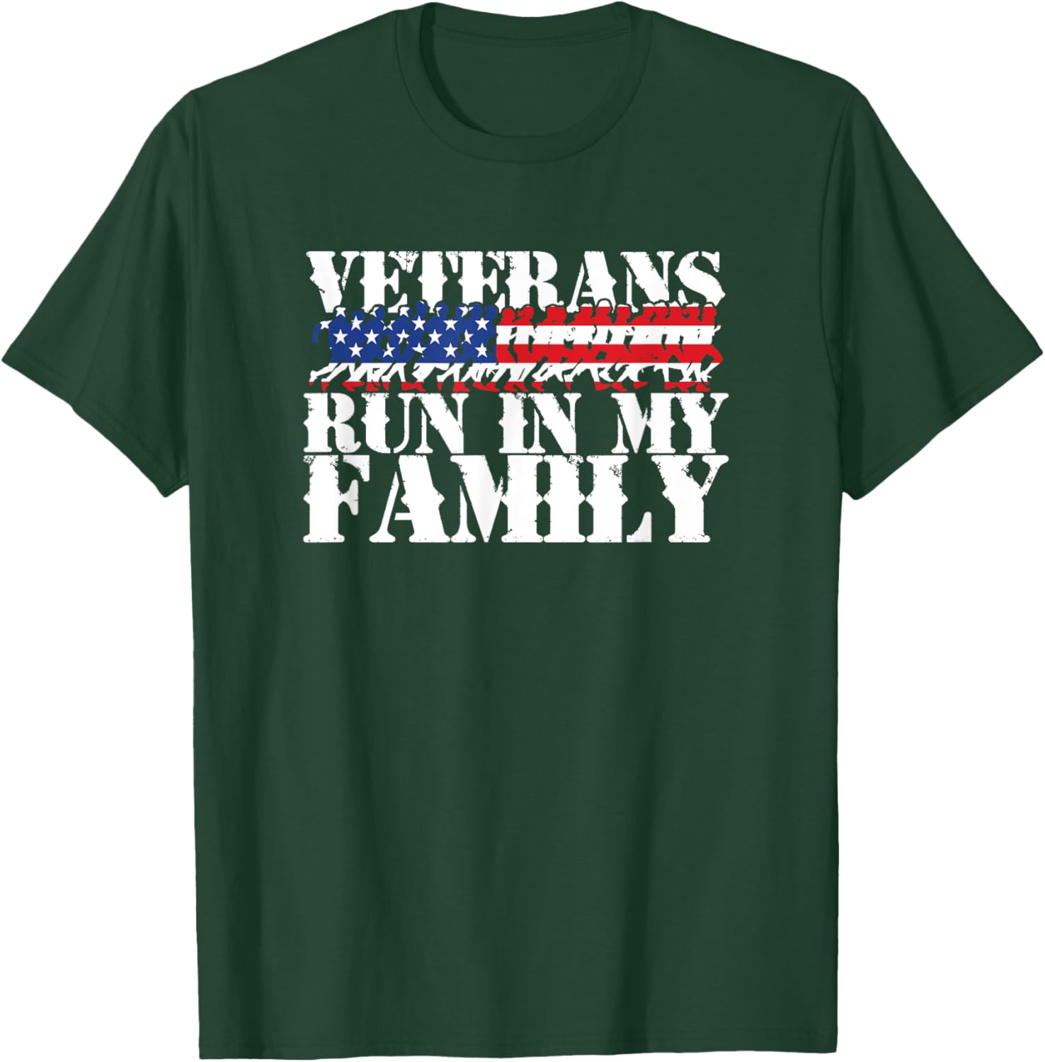 Military Runner Running Gift T Shirt - Veteran Pride Quote T-Shirt - T-Shirt | Forest