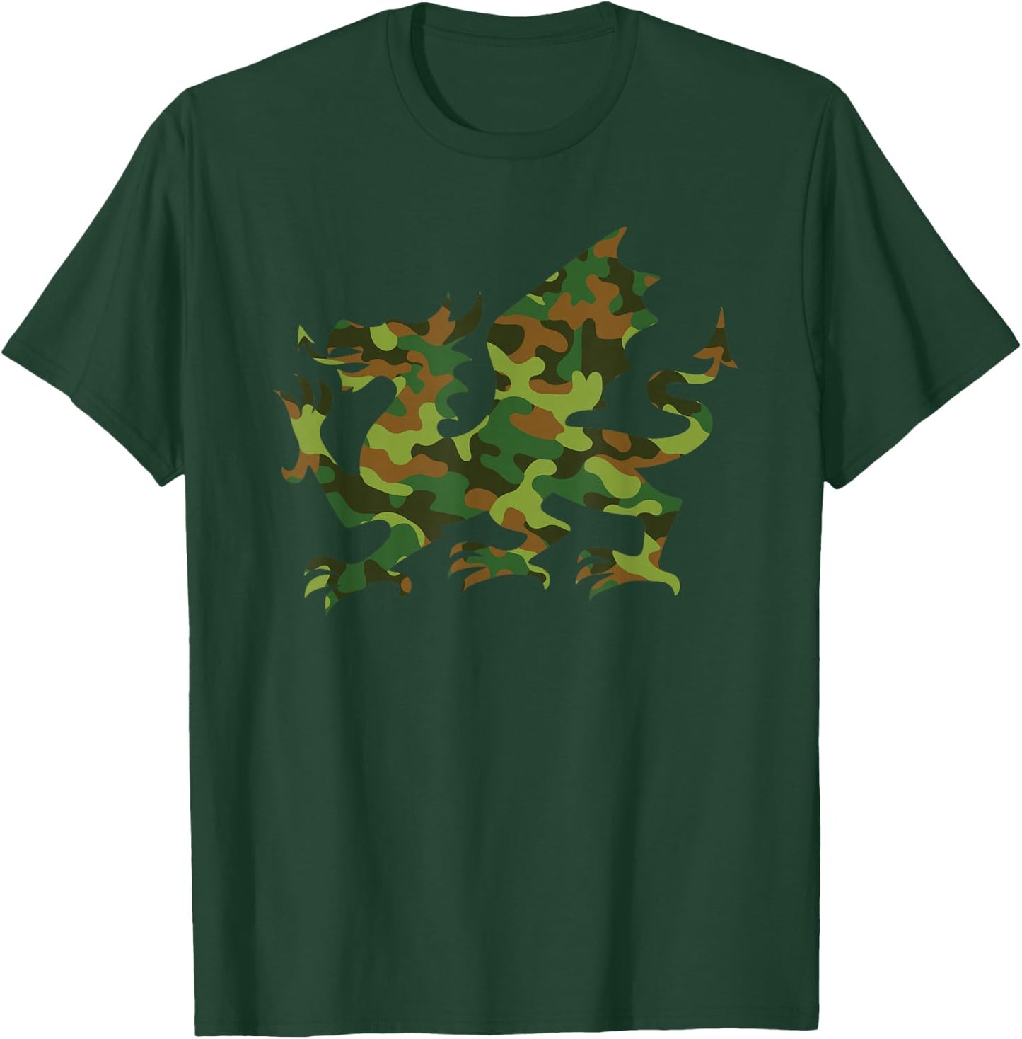 Cool Camo Camouflage Dragon Fantasy Gamer Dragon Men Women T-Shirt - T-Shirt | Forest