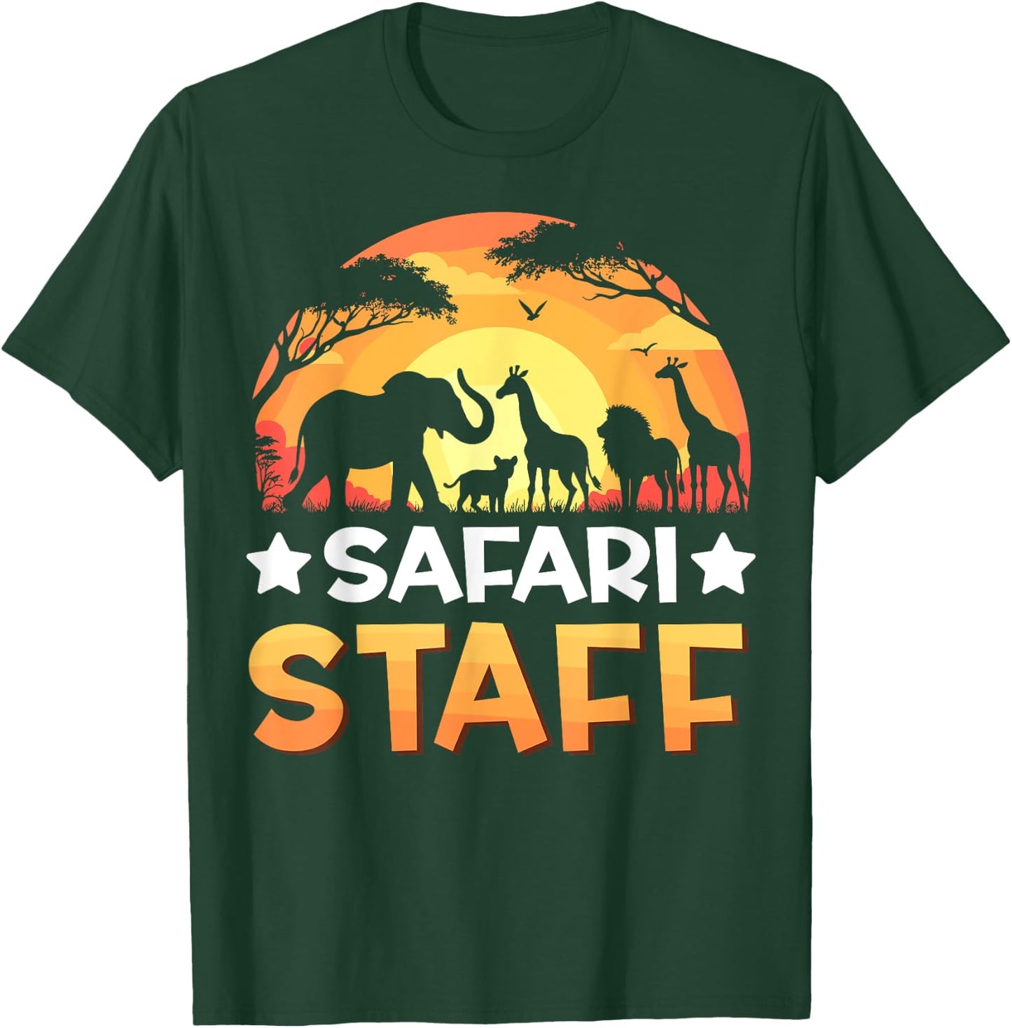 Safari Staff Safari Animals Sunset Wildlife Matching Zoo T-Shirt - T-Shirt | Forest