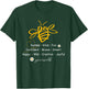 Bee Happy Kind Brave Humble Smart Positive Bumblebee T-Shirt - T-Shirt | Forest