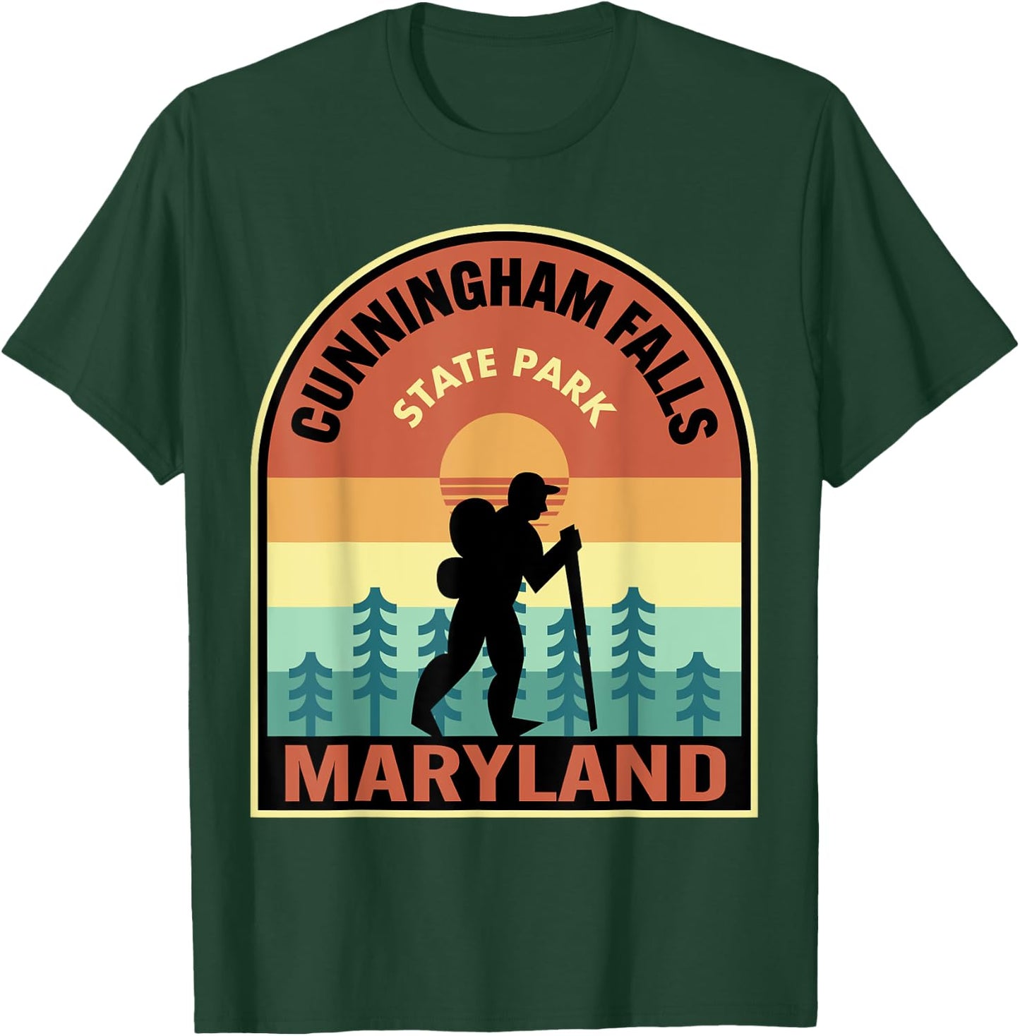 Cunningham Falls State Park Maryland Retro Hiking T-Shirt - T-Shirt | Forest