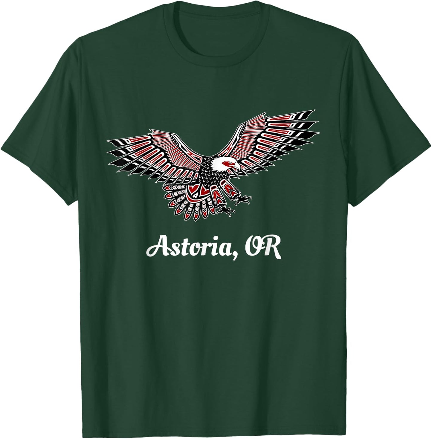 Astoria, OR Eagle PNW Native American Totem T-Shirt - T-Shirt | Forest