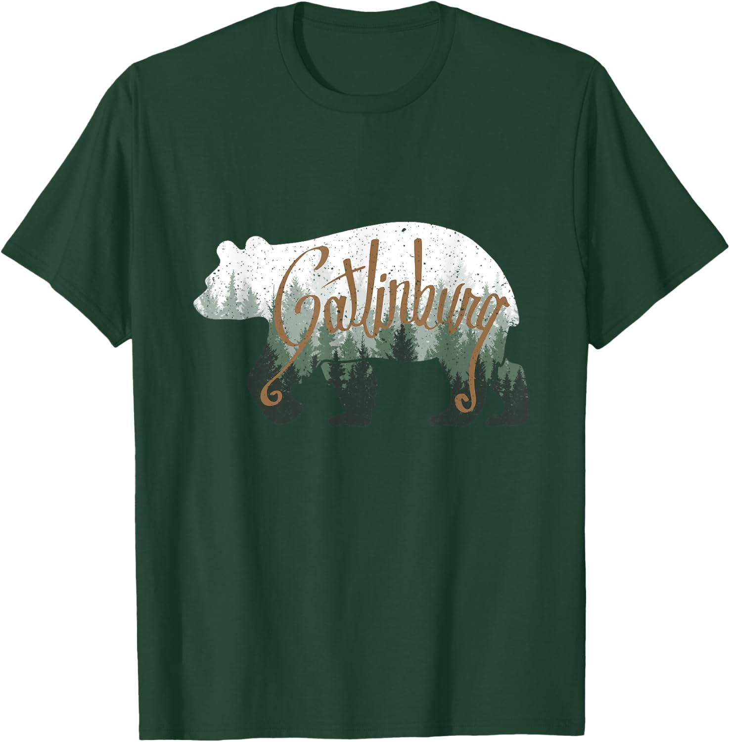 Smoky Mountains Forest Gatlinburg Tennessee Bear Silhouette T-Shirt - T-Shirt | Forest