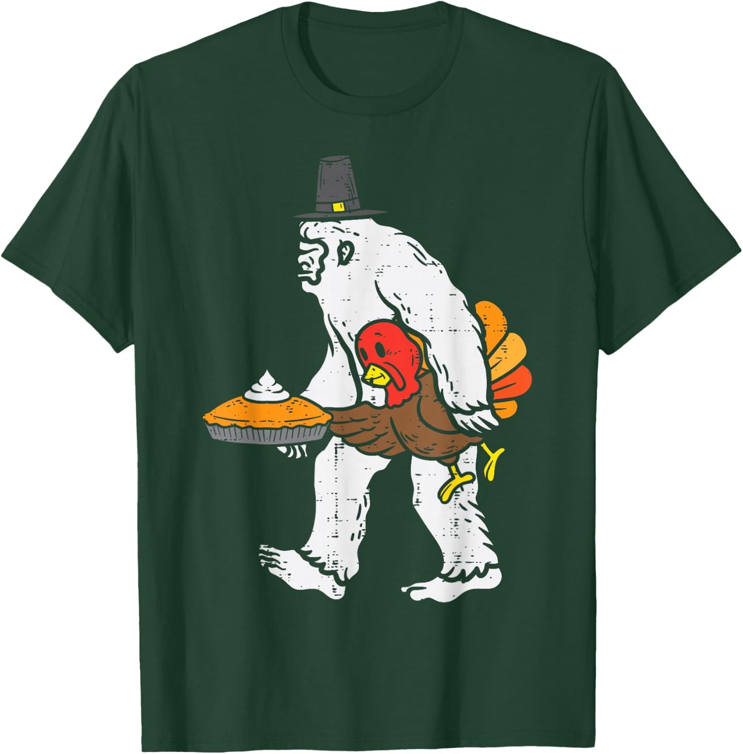 Thanksgiving Bigfoot Sasquatch Turkey Day Men Women Kids T-Shirt - T-Shirt | Forest