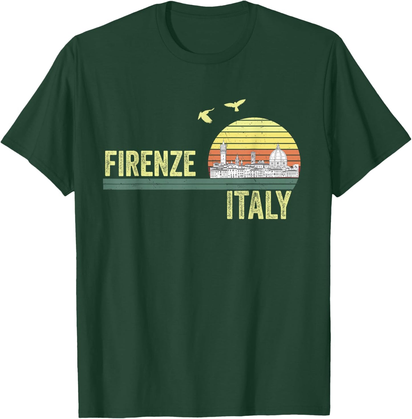 Souvenirs From Italy Firenze Florence Retro Vintage Skyline T-Shirt - T-Shirt | Forest
