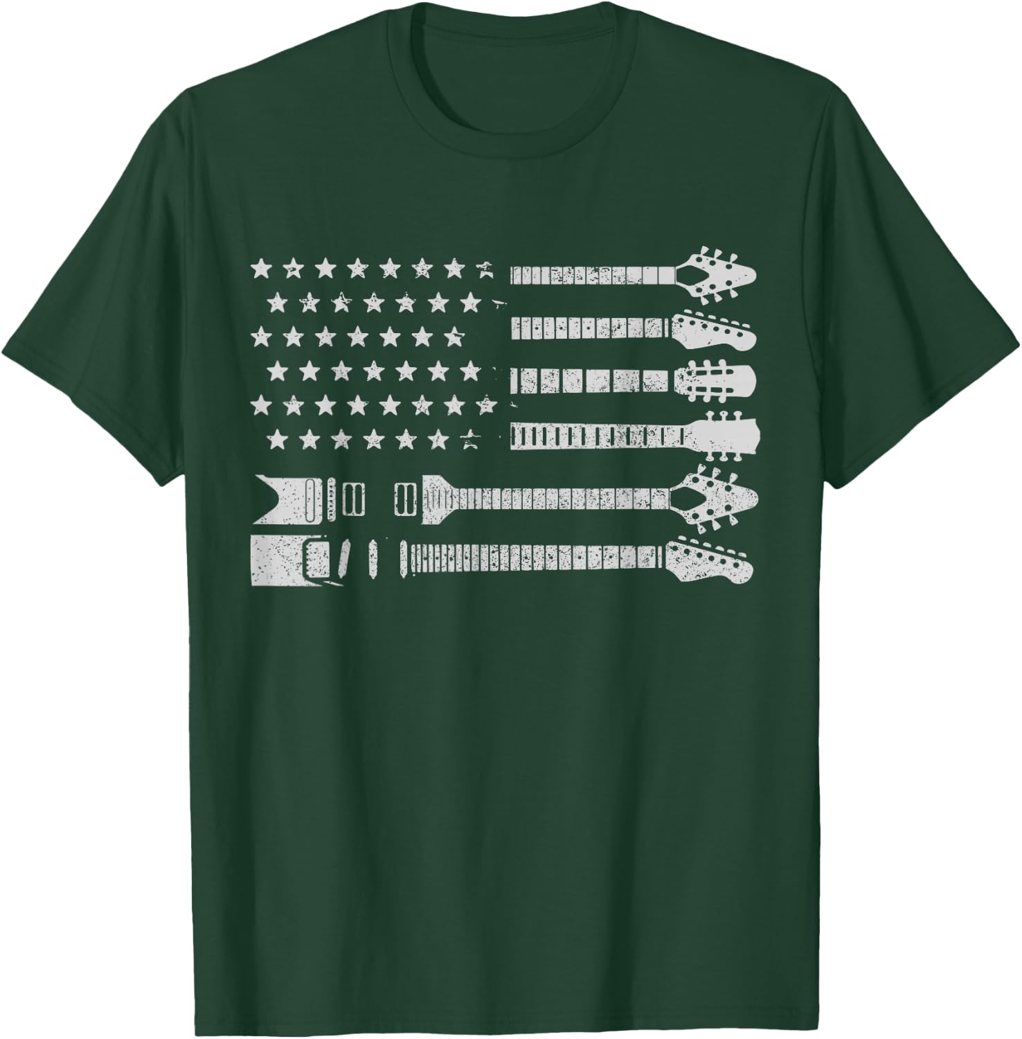 Patriotic Guitar Player Gifts & Apparel Co. American Flag Guitarist Vintage Black -Adults Classic Fit T-Shirt - T-Shirt | Forest