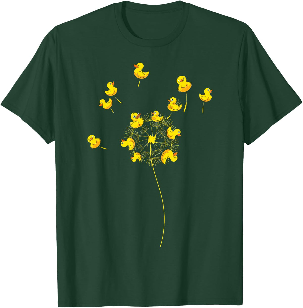 Rubber Duck Bath Toy Dandelion Bath Duck Squeaky Duck , black, s T-Shirt - T-Shirt | Forest