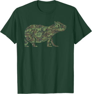 Military Capybara Camo Print US Mammal Veteran Men Gift T-Shirt - T-Shirt | Forest