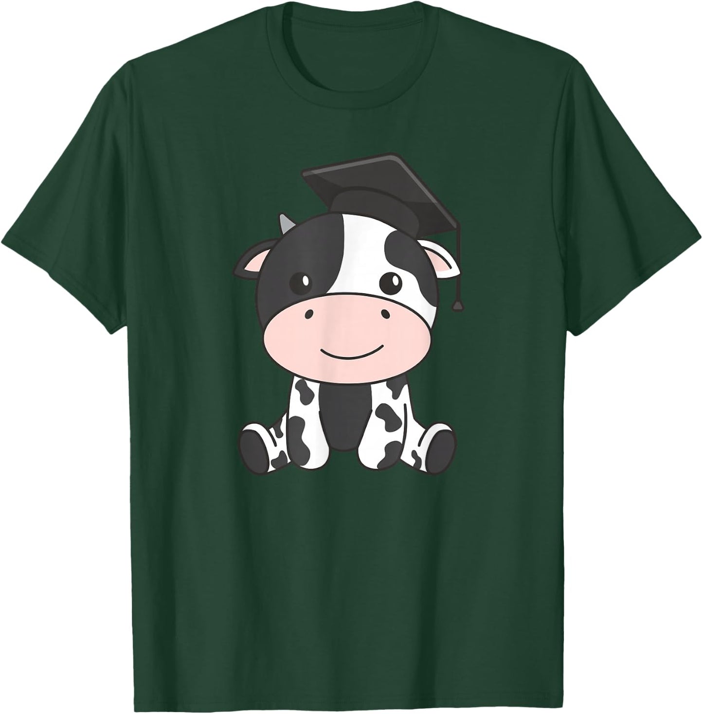 Kids School Nursery Cow Graduation T-Shirt - T-Shirt | Forest