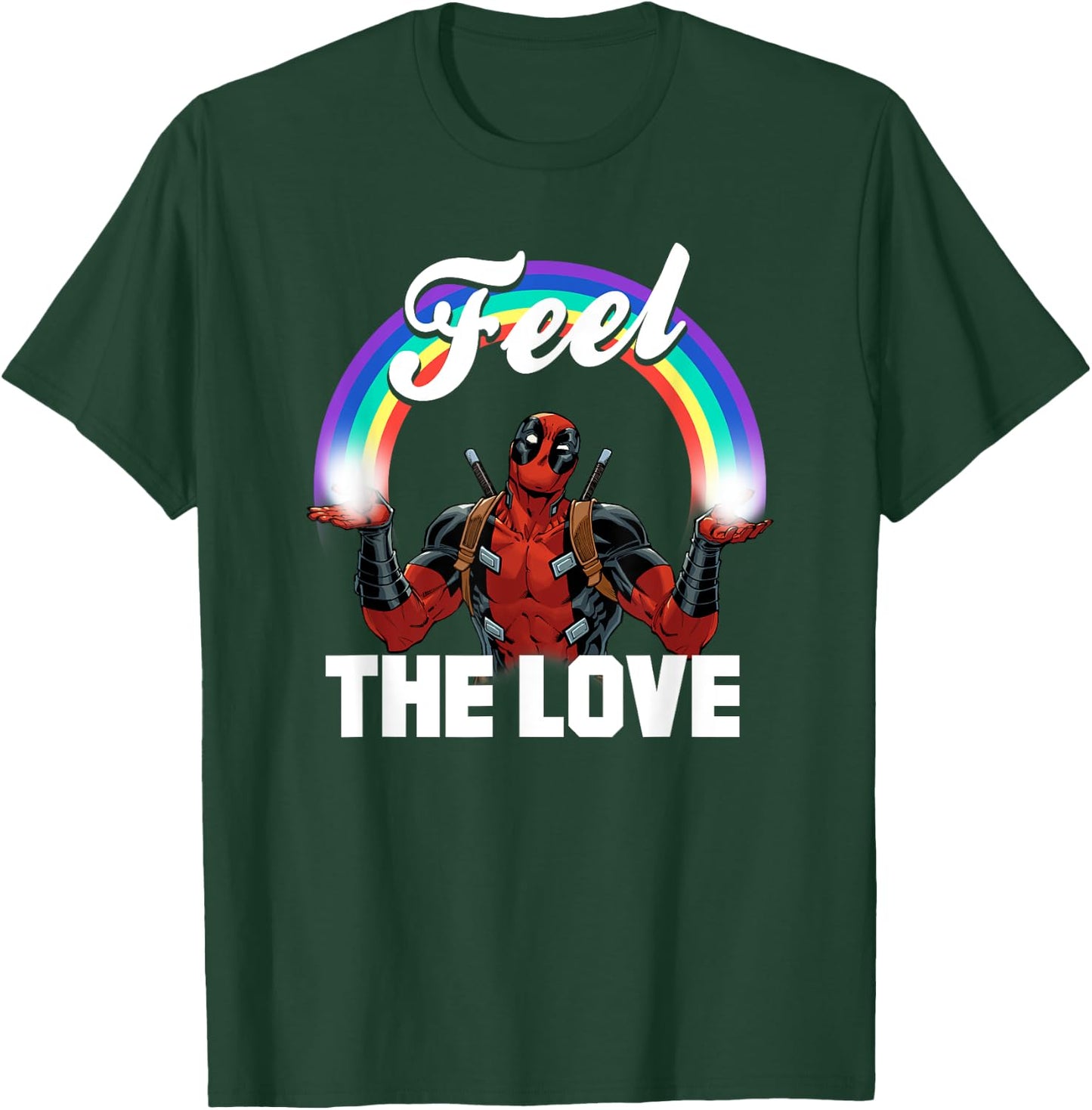 Marvel Deadpool Feel The Love , Black T-Shirt - T-Shirt | Forest
