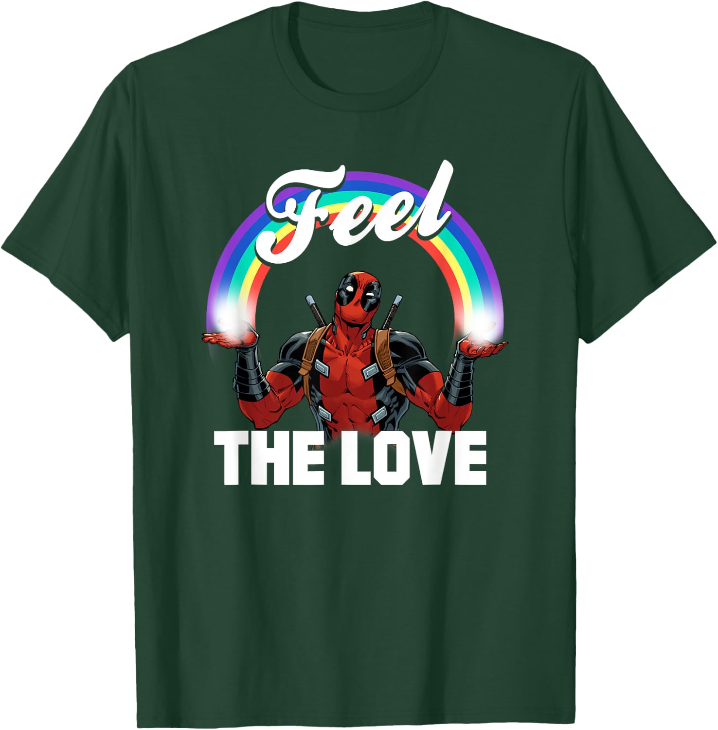 Marvel Deadpool Feel The Love , Black T-Shirt - T-Shirt | Forest