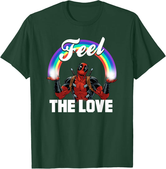 Marvel Deadpool Feel The Love , Black T-Shirt - T-Shirt | Forest
