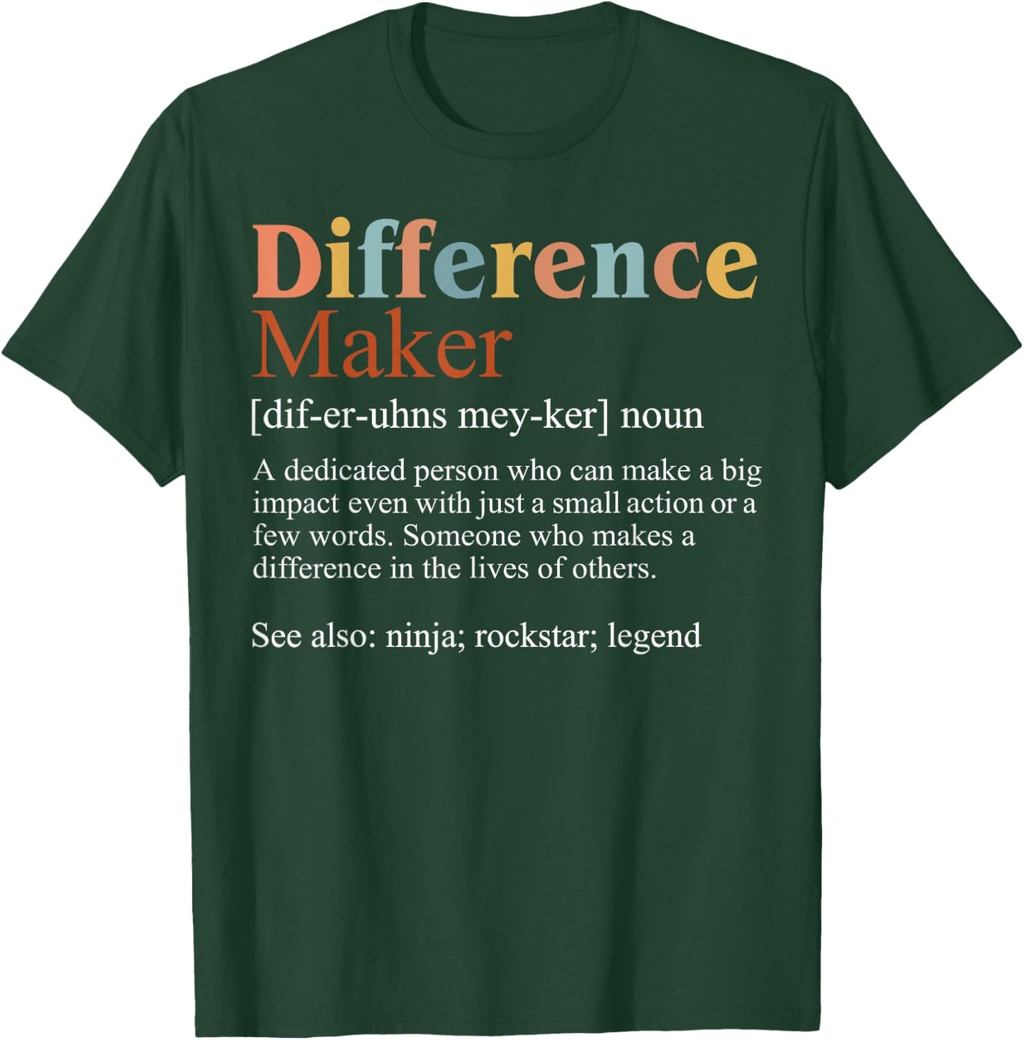 Vintage Difference Maker Definition Teachers Mom Boss Women T-Shirt - T-Shirt | Forest