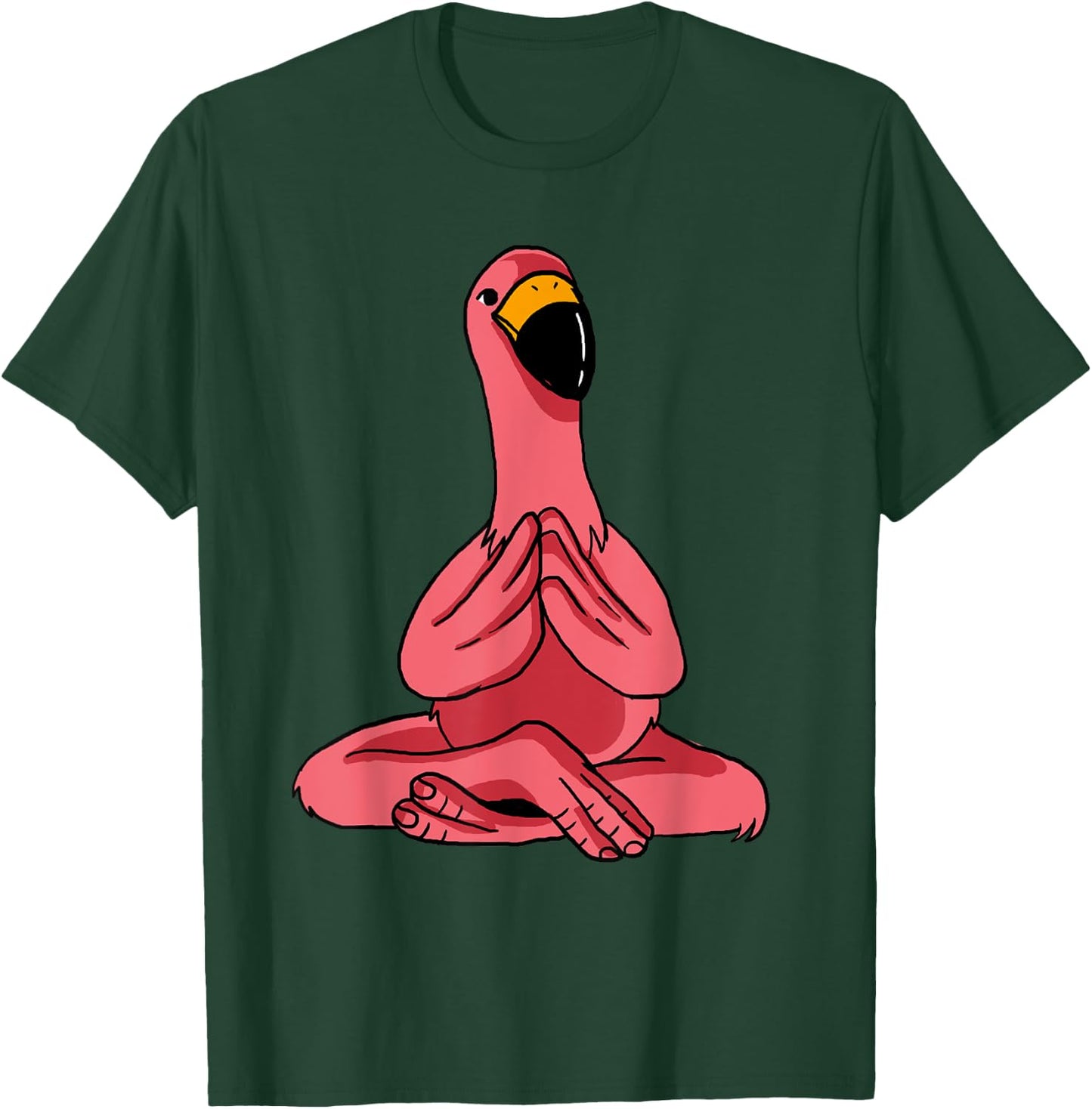 Meditating Exercise Tropical Animal Gift Men Women Cute Yoga Flamingos Funny Pink Water Bird Meditation Lovers -Adults, -Kids T-Shirt - T-Shirt | Forest
