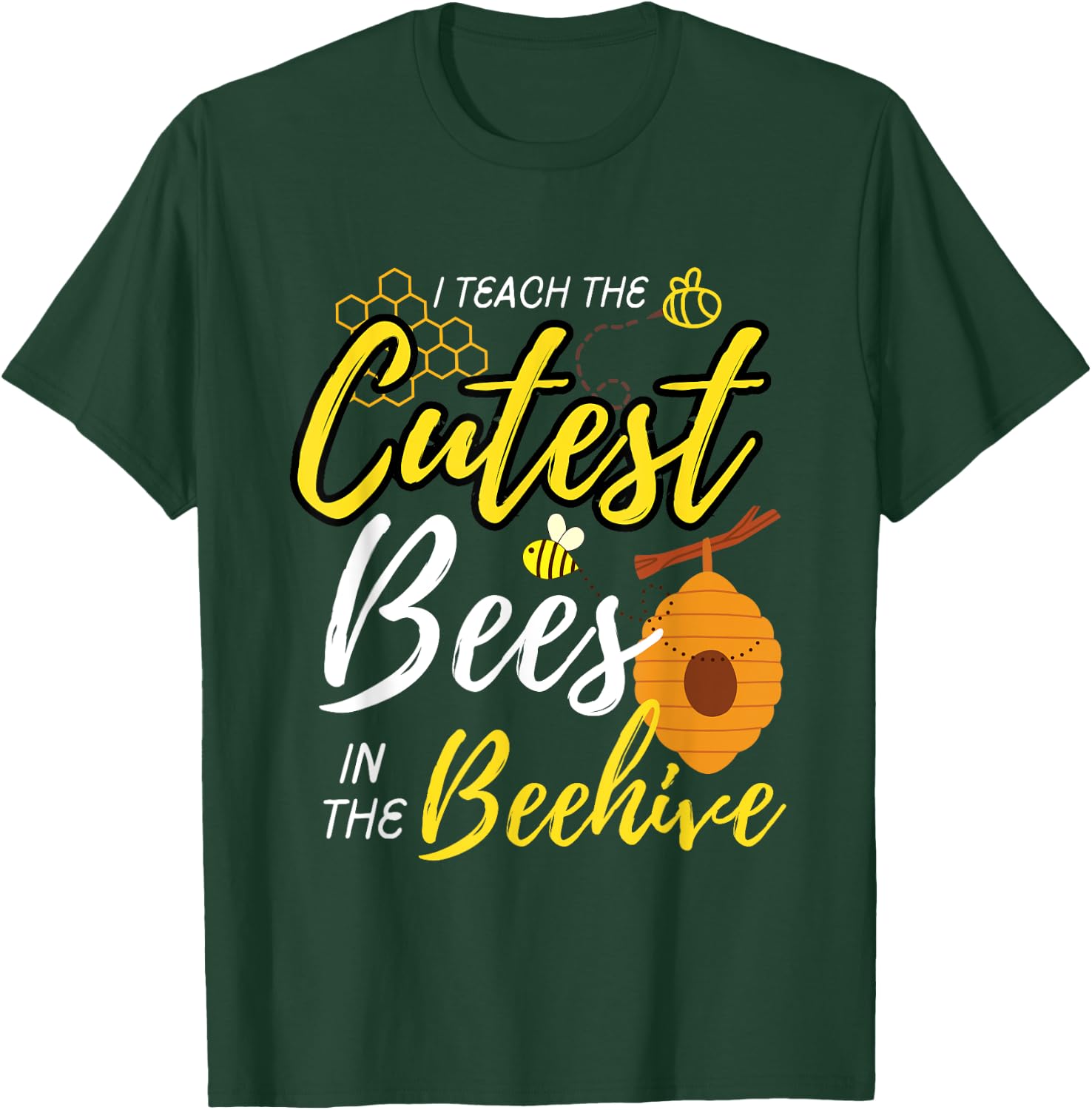 First Day Back To School I Teach The Cutest Bees Teacher Women Kids T-Shirt - T-Shirt | Forest