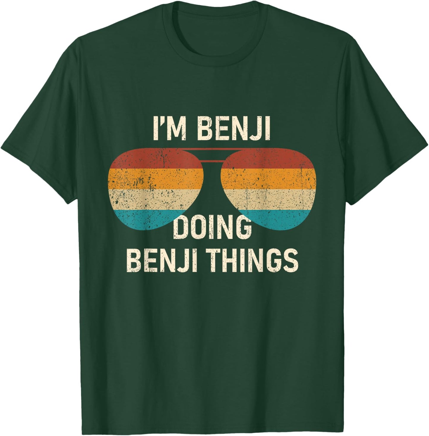 I'm Benji Doing Benji Things Retro Sunglass Personalized T-Shirt - T-Shirt | Forest