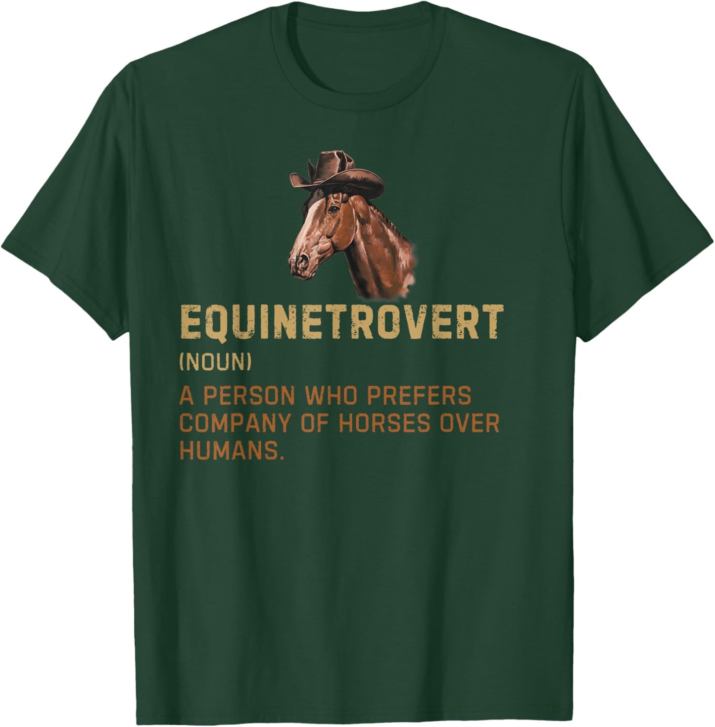 Equinetrovert Horse Definition Horse Riding Funny Horse T-Shirt - T-Shirt | Forest
