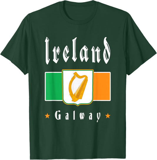 Galway Ireland Irish Flag Souvenir T-Shirt - T-Shirt | Forest