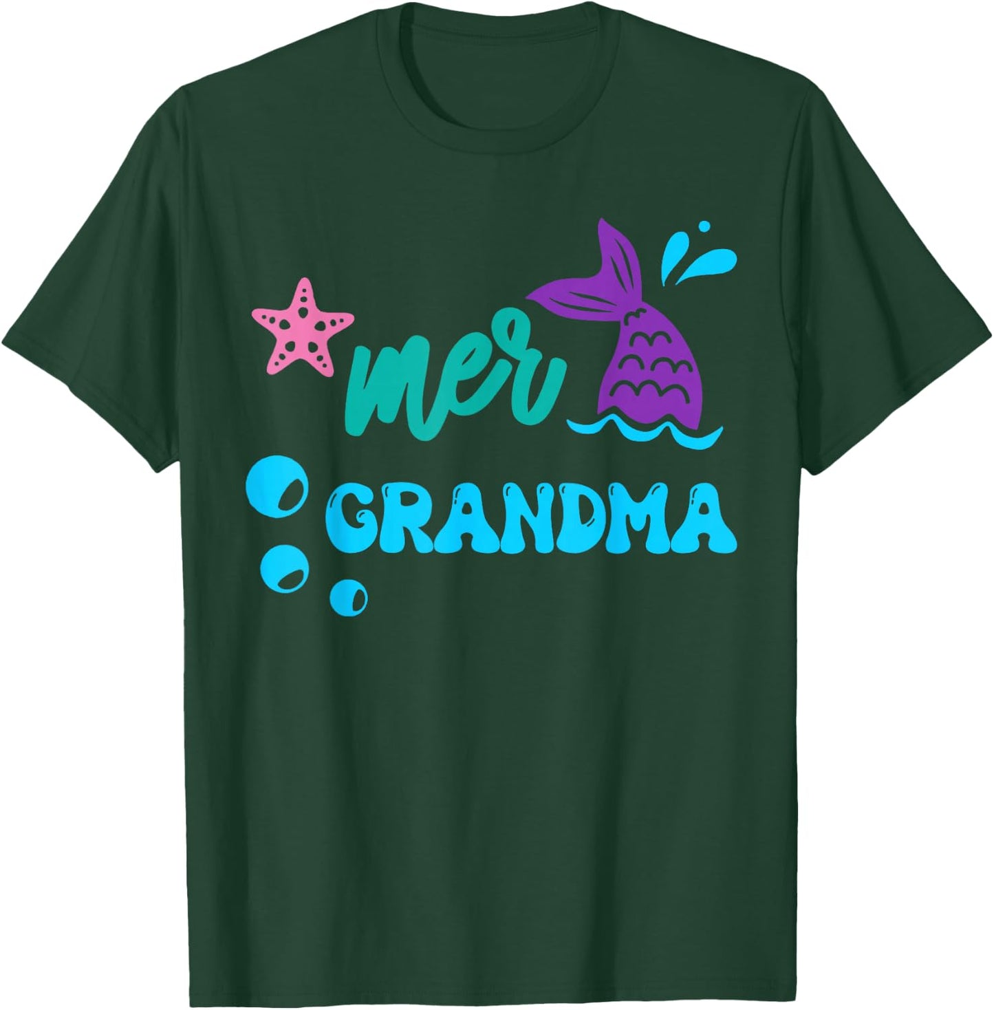 Mer Grandma Mermaid Shirt Matching Family Gifts T-Shirt - T-Shirt | Forest