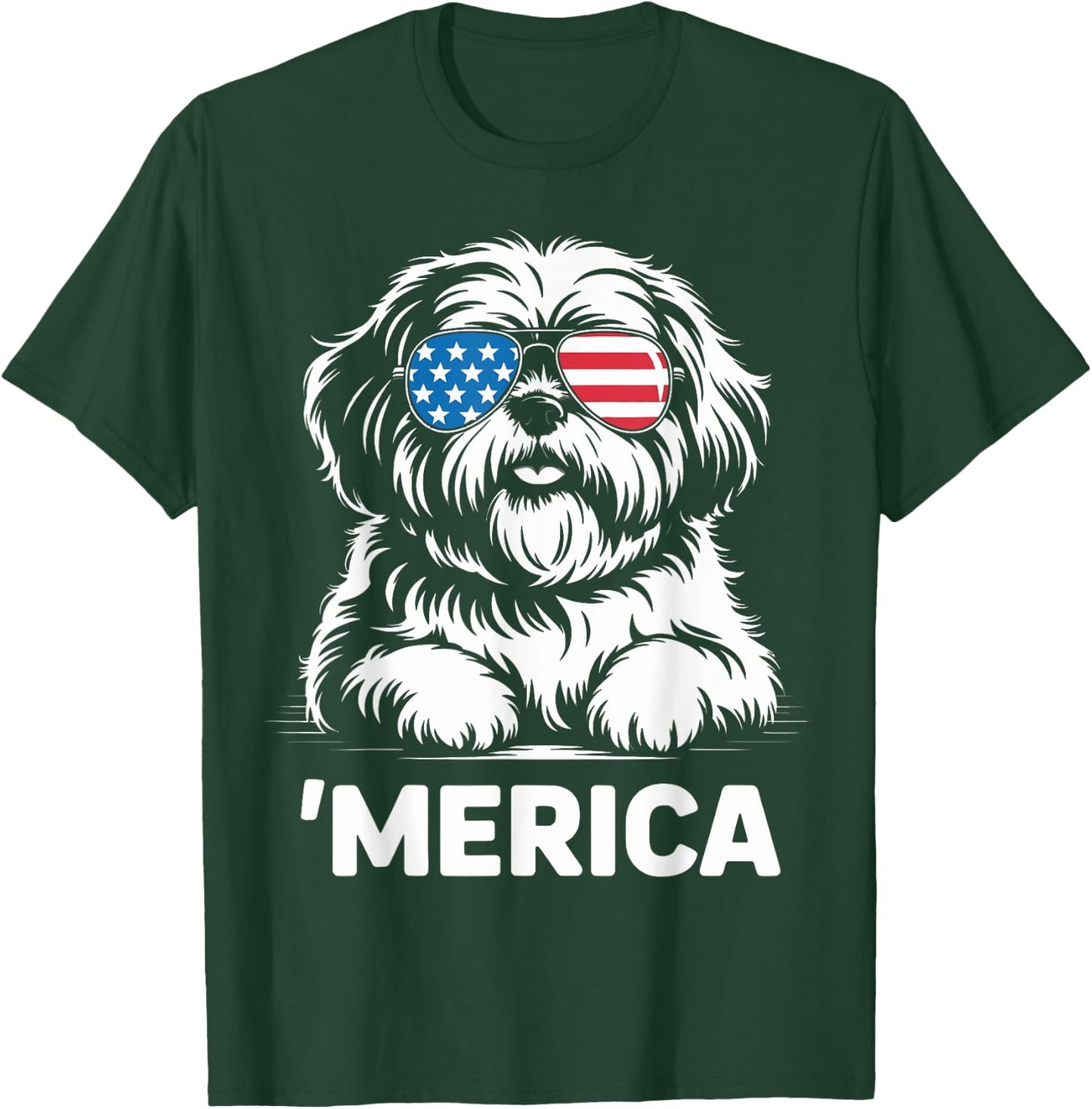 Shih Tzu 4th of July ‘Merica Patriotic T-Shirt - T-Shirt | Forest