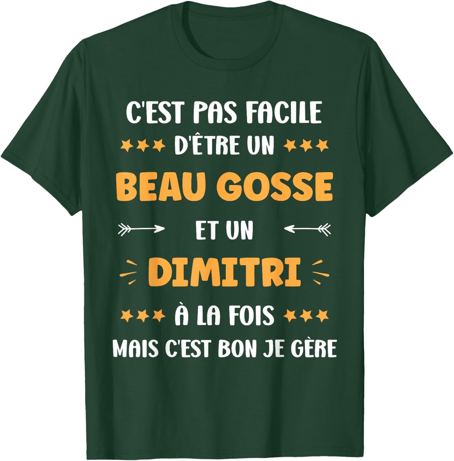 Beau gosse Super Dimitri boy name Humour Dimitri , Black, S T-Shirt - T-Shirt | Forest