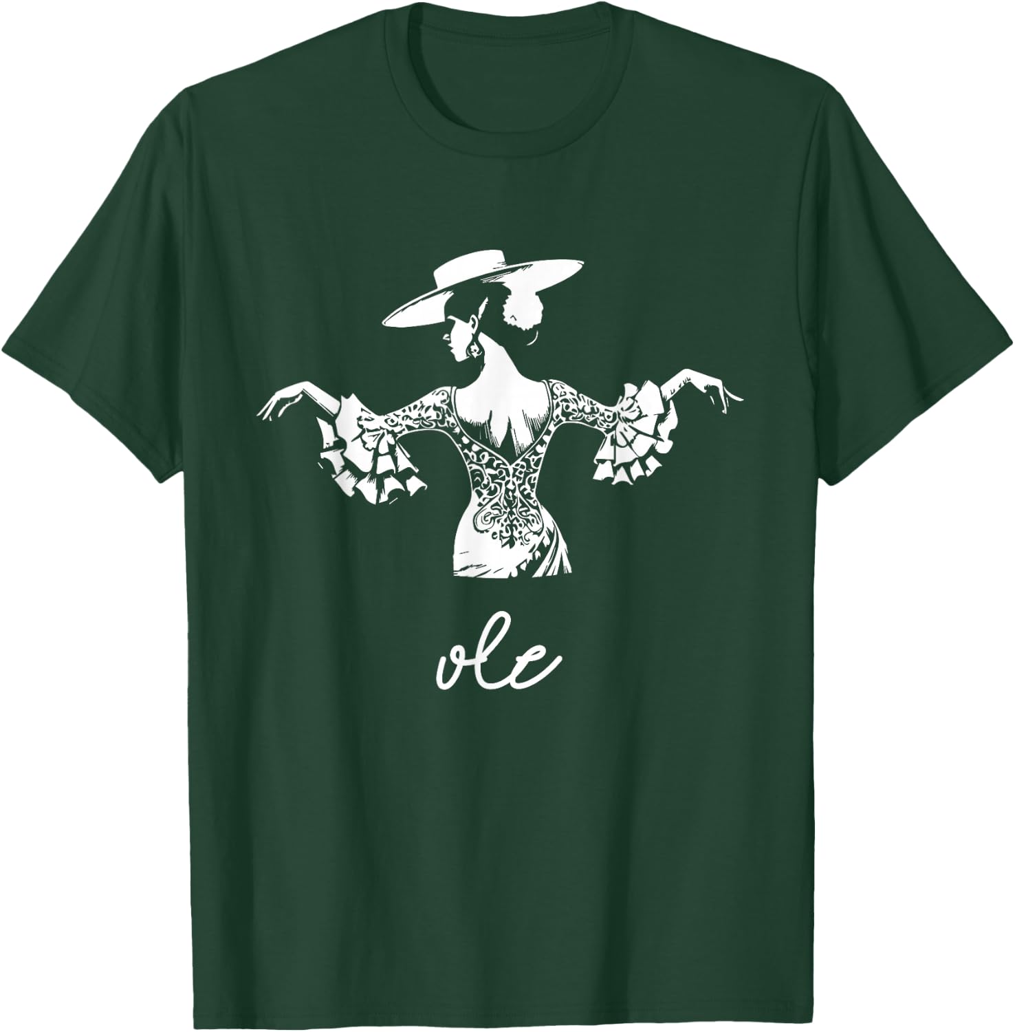 Femme flamenco espagnole , Black, S T-Shirt - T-Shirt | Forest