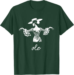 Femme flamenco espagnole , Black, S T-Shirt - T-Shirt | Forest